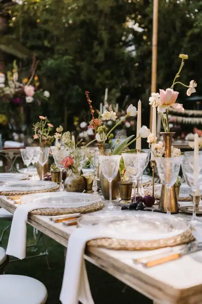 Reception dinner in France countryside estate