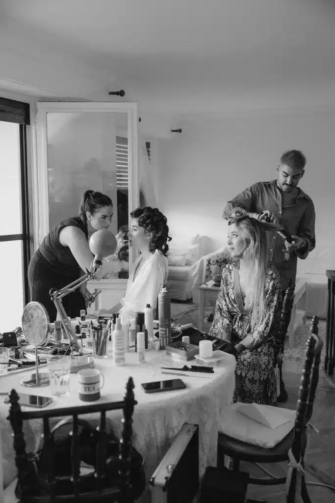 Bridal preparation moment captured during luxury wedding in Italy