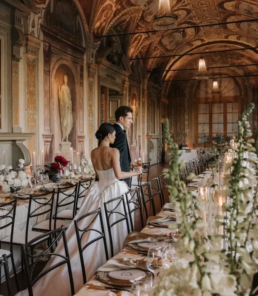 Historic frescoed interior at Villa Corsini wedding venue in Florence, Italy