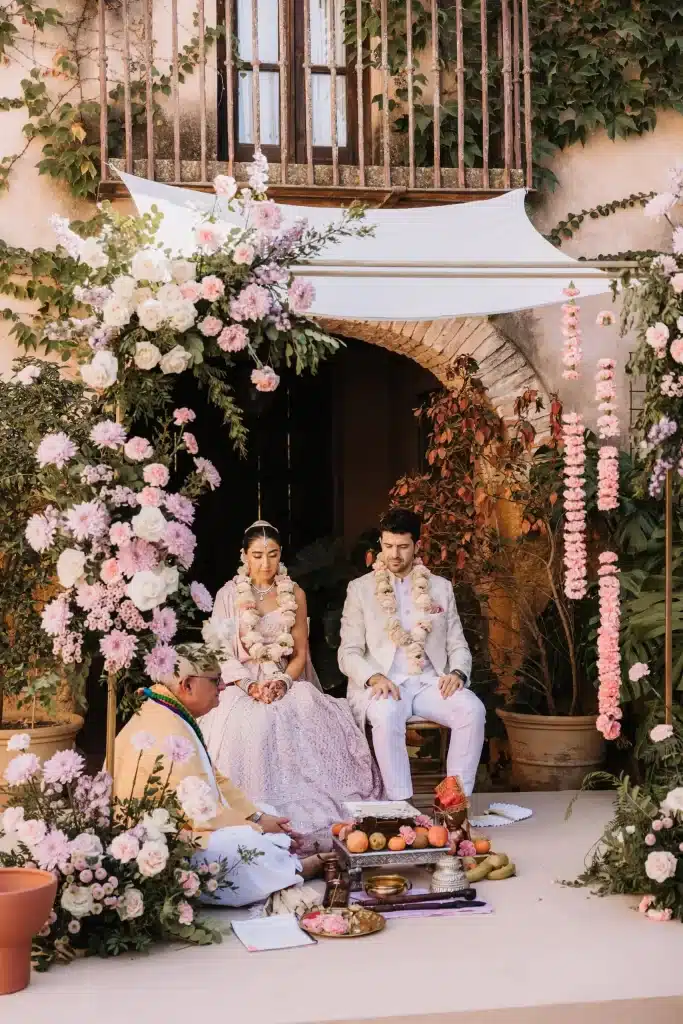 Reception styling at La Pescaia in Tuscany