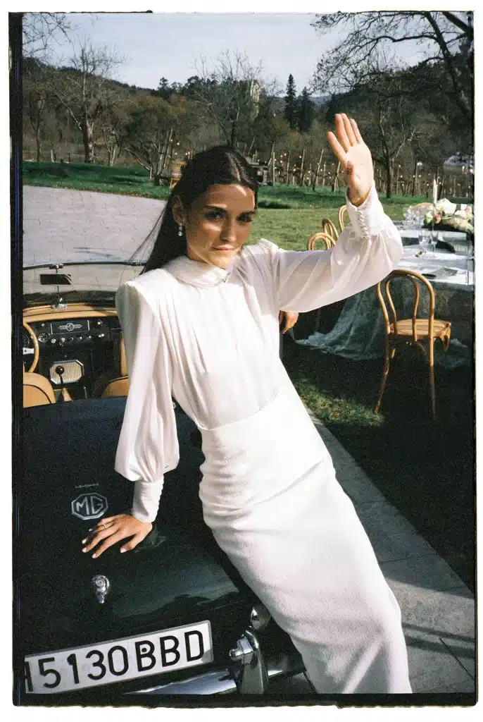 Bride portrait captured on 35mm film during a destination wedding in Italy