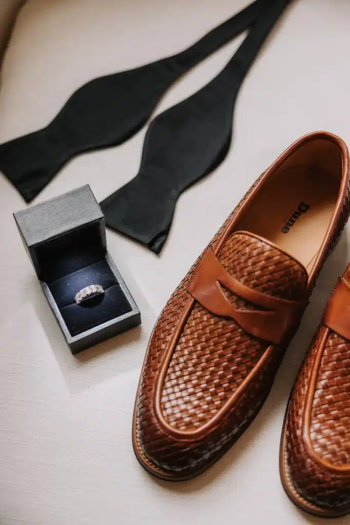 Groom details during a Paris, France villa wedding