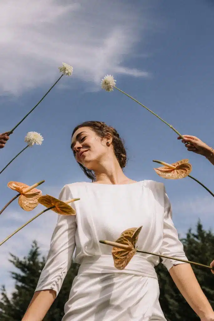 Editorial bride portrait during luxury wedding in Portugal