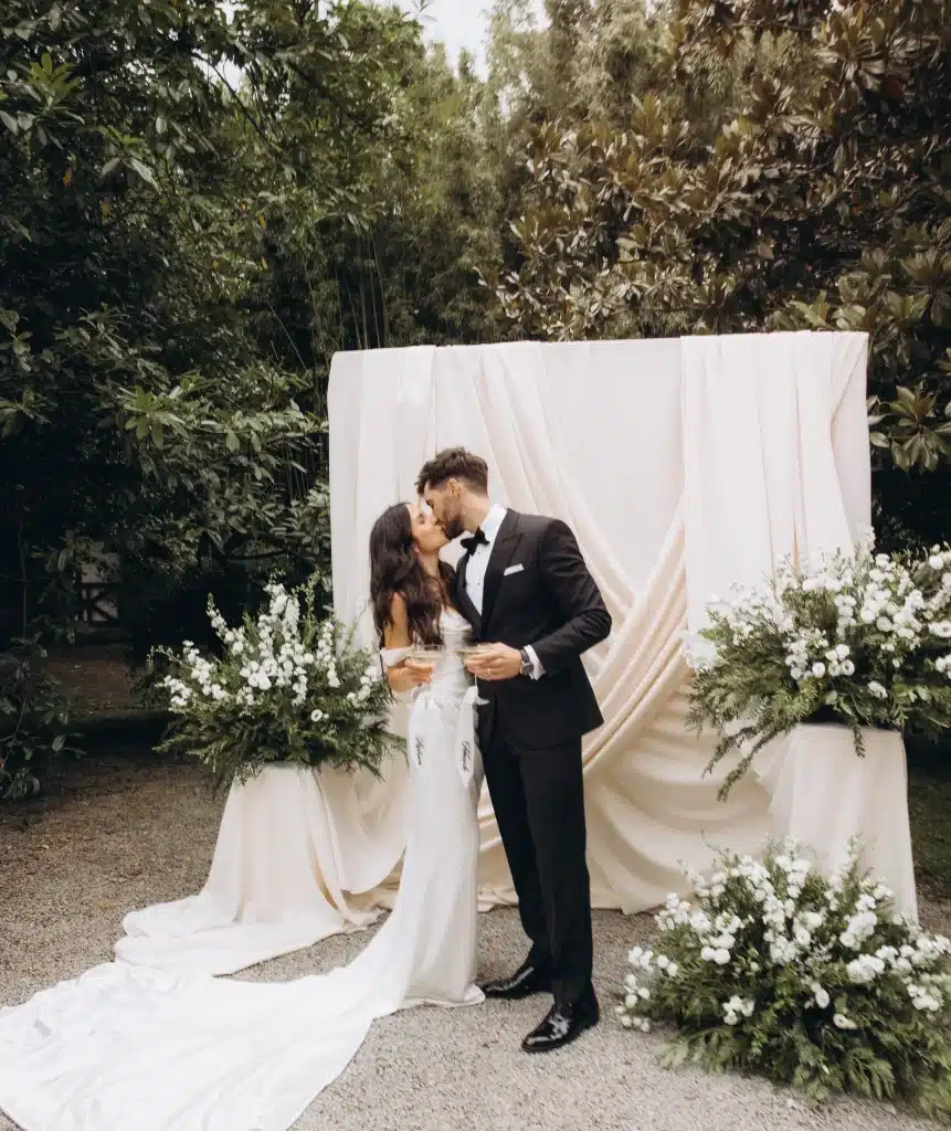 Outdoor wedding ceremony at, Greece