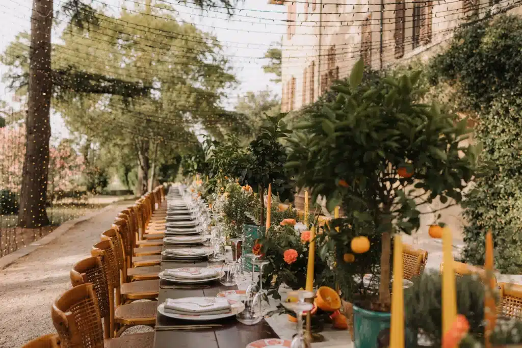 wedding table in la pescaia in maremma, Tuscany destination wedding