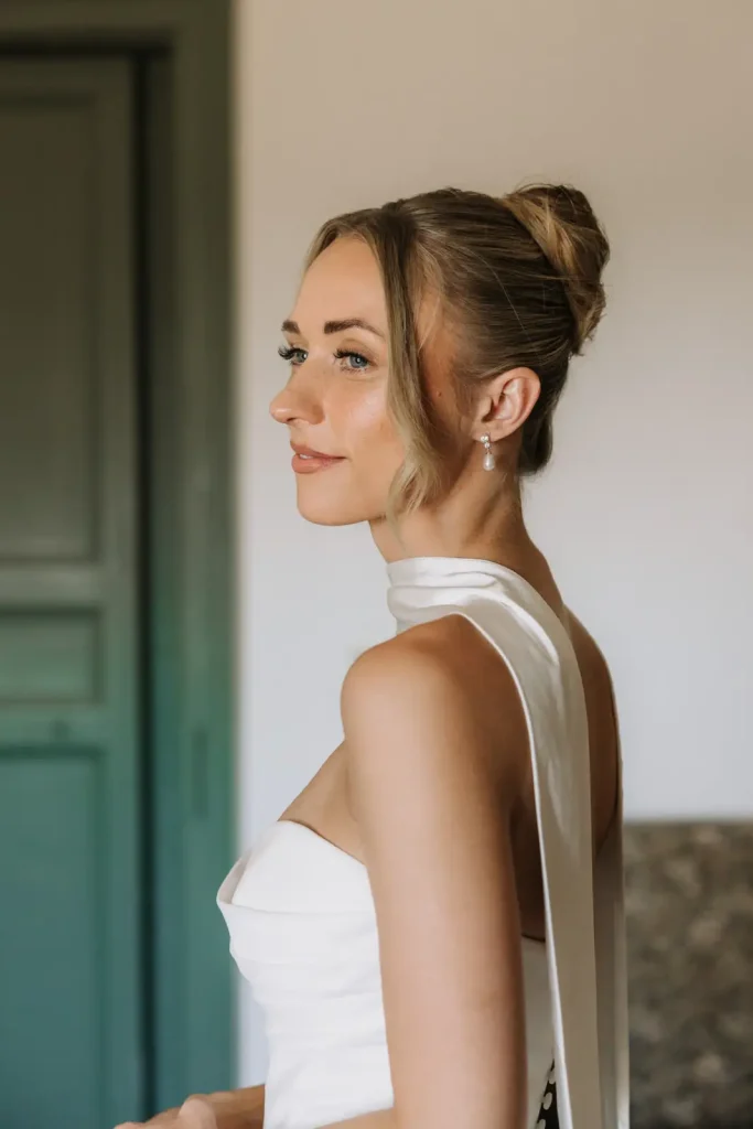 Bride wearing Milla Nova wedding dress at Villa Càrcara in Sicily
